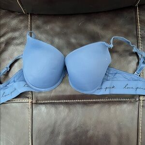 PINK Victoria's Secret Love Pink Blue Bra
